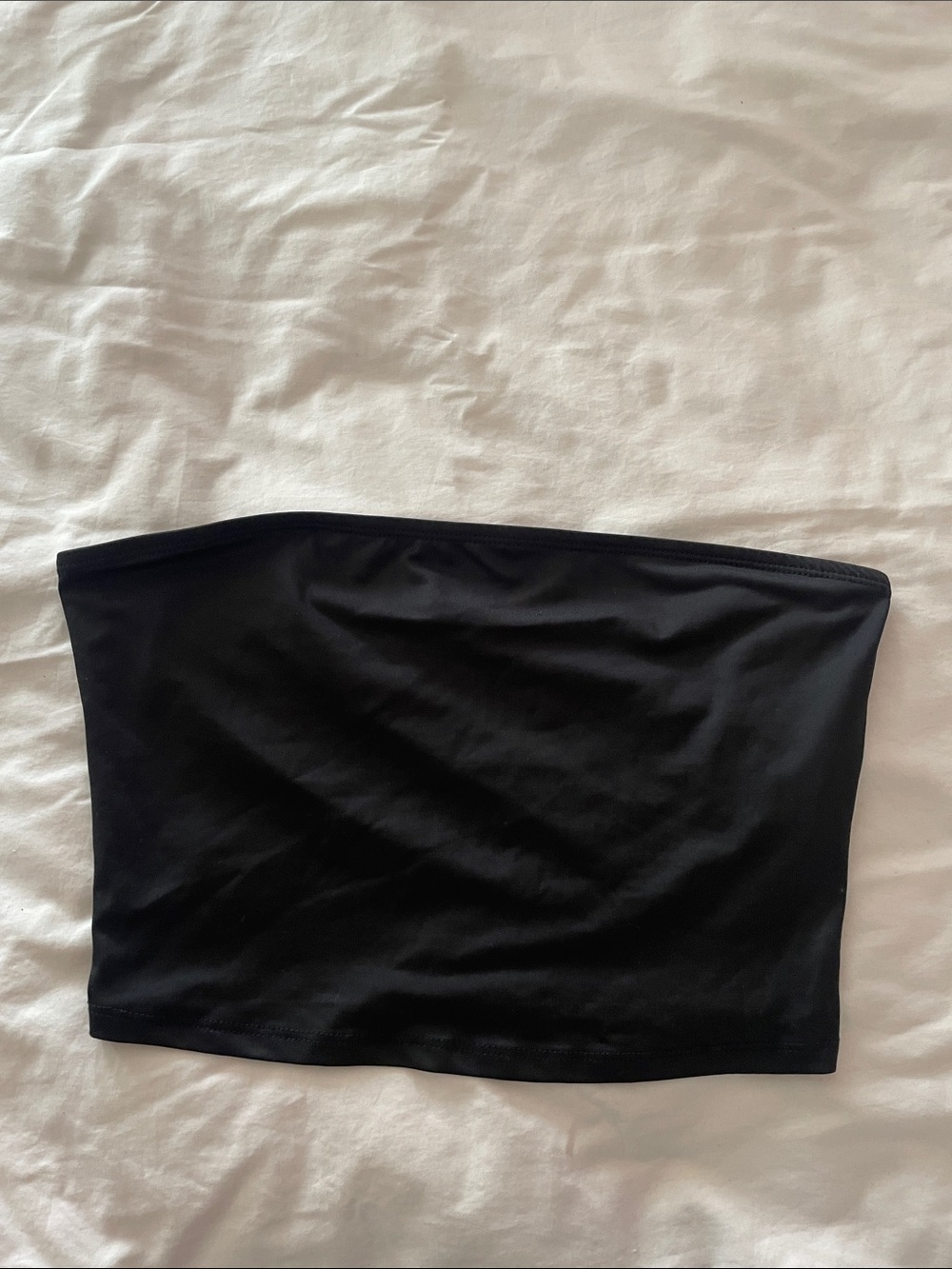 SHEIN Black Strapless Tube Crop Top